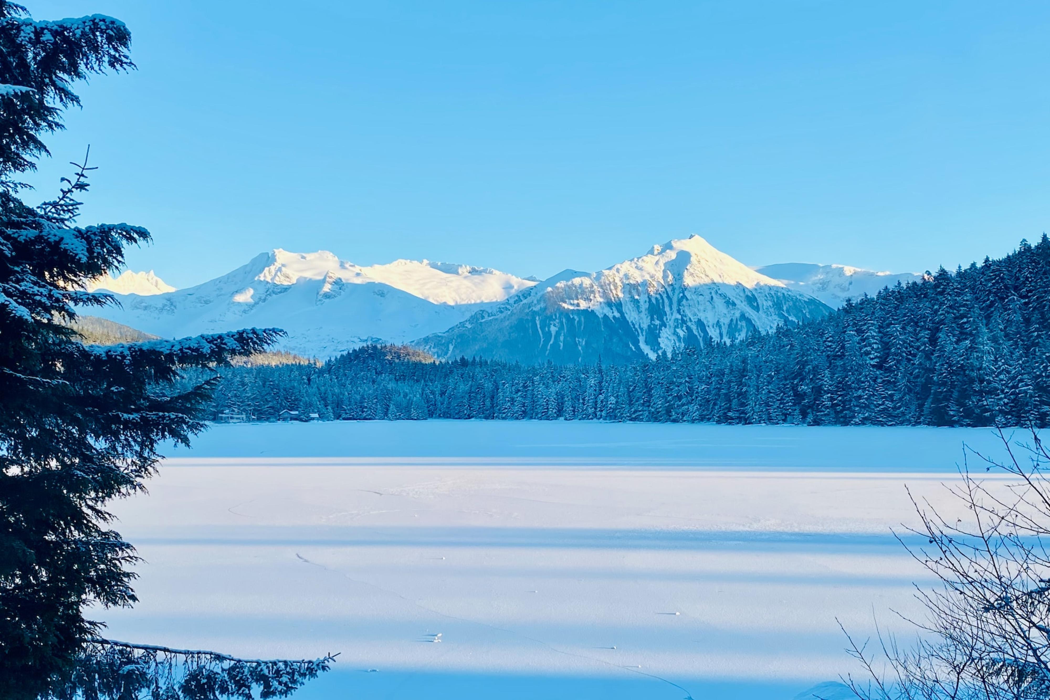 Snow covered lake in Alaska