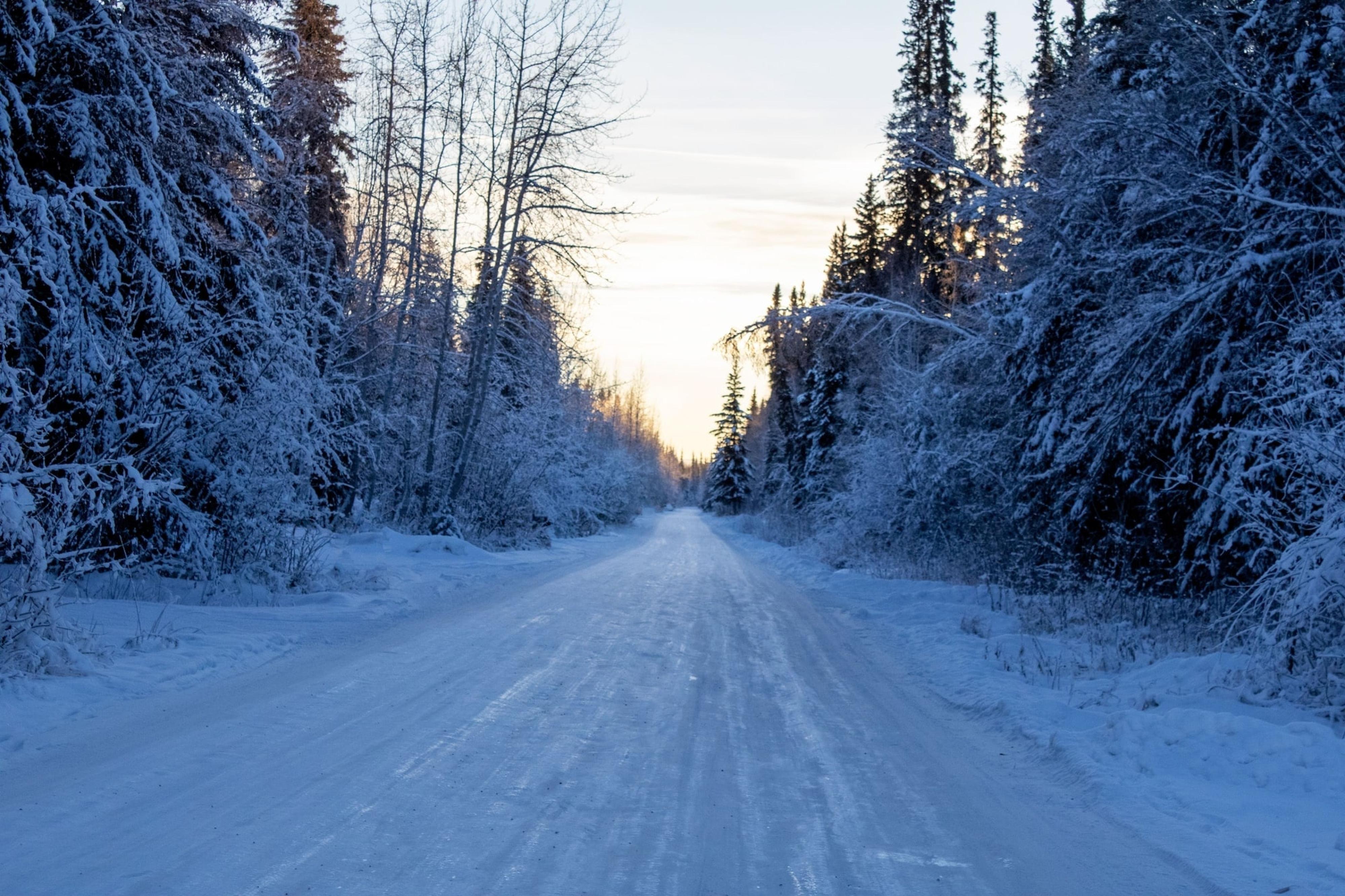 Snow covered road